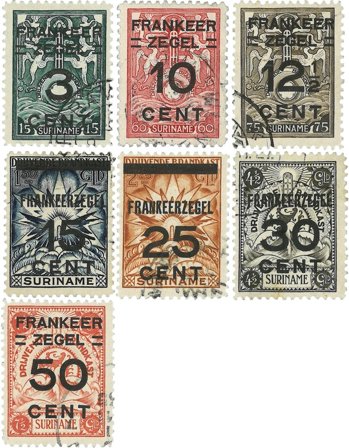 Suriname 1927 - NVPH 130/36 - Stemplet