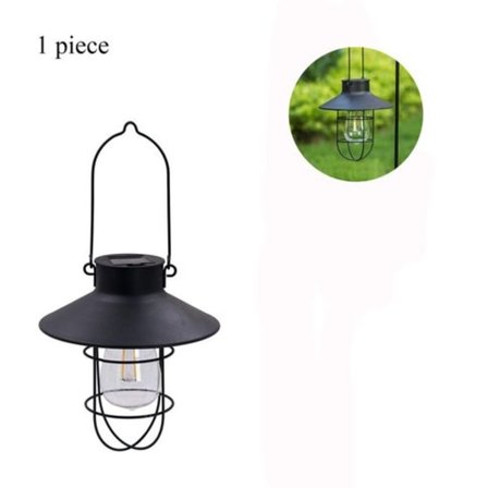 Solcellelykter for utendørs, hengende solcellelampe for utendørs hagedekorasjon sol