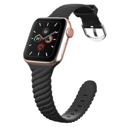 Ribbet Apple Watch Silicone Armbånd 38/40/41 Sort