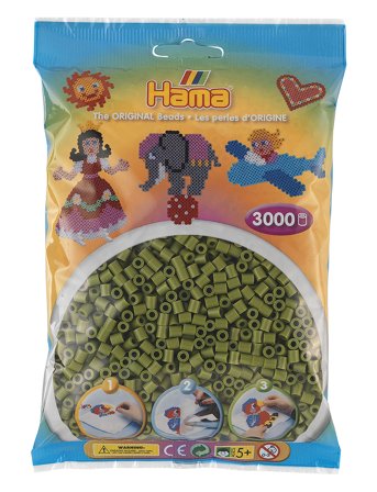 Hama Midi Beads 3000 Pcs. Olive Green Patterned Hama