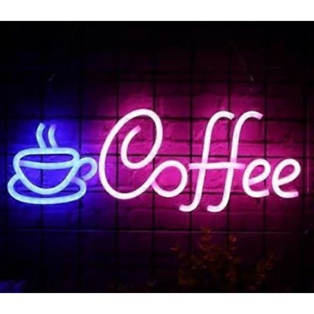 Kaffe neon reklamelampe, Kaffe Neonskilt USB Dekorativ LED Neon Vægdekoration, LED Neon Lys til Café, Bar