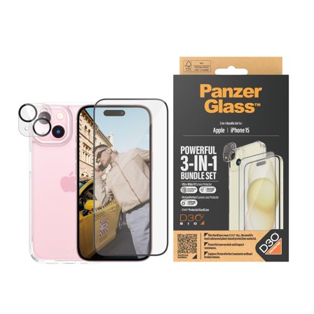 PanzerGlass 3-in-1 Pack - screen / lens / back protector kit for mobiltelefon