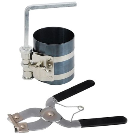 2 stk. Stempelringkompressor En skralle og stempelringinstallatørtangverktøy