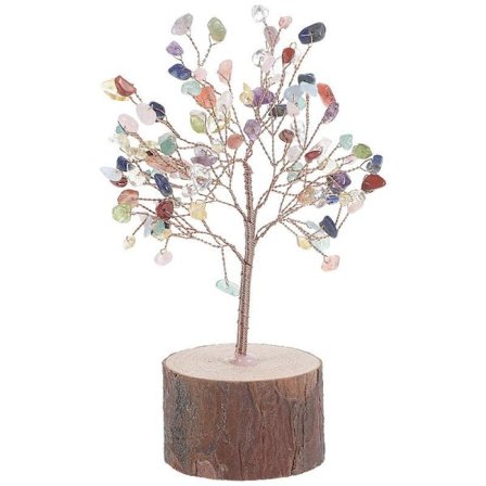 Kristallipuu koriste työpöydälle - 30 cm korkea, käsintehty kristallipuu lasipatsas