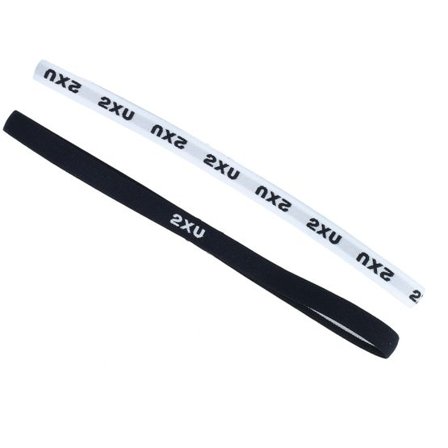 2XU - Svart headband Beanie - 2 Pack Skinny Black/White Headband @ Hatstore