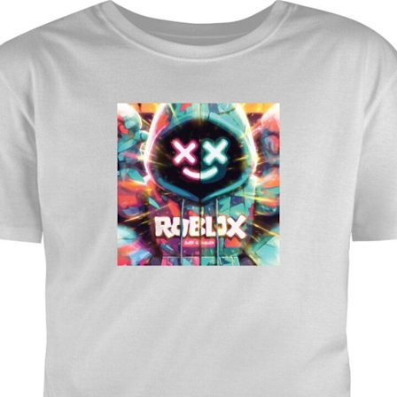 Lapsen t-paita Neonväristä Roblox-hupparihahmoa, jossa on hehkuvia efektejä ja energialataava tausta, moderni peli-illustraatio rohkeassa värivali