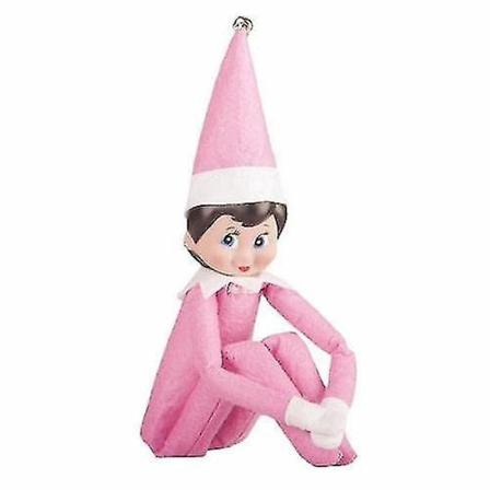 Julepynt Plys Legetøjsnisse Dreng Pige Figur På Julegavehylde -a11-Xin Pink Girl