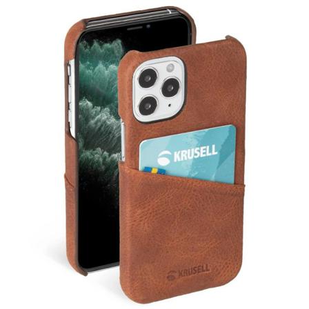 Krusell Sunne 2 Card Cover Iphone 12 Pro Max - Äkta Läder Brun