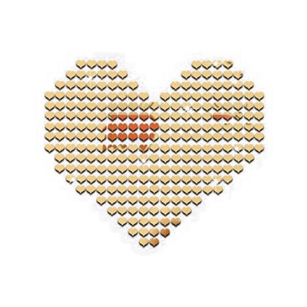 100 kpl peiliseinätarrat Heart Mosaic Decal GOLD