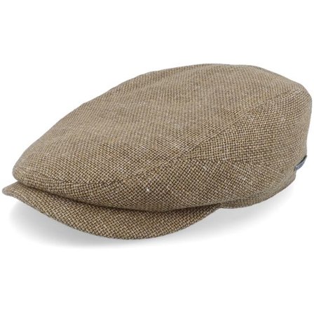 Stetson - Beige flatcap Keps - Driver Cap Virgin Wool/Linen Golden Honey Flat Cap @ Hatstore