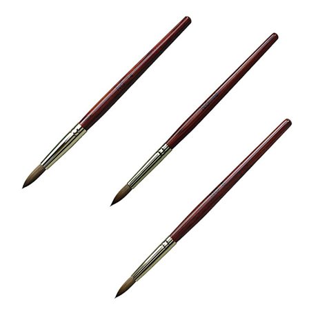 3 st Nail Brush Set, Kolinsky Akryl Nail Borstar För Akryl Applicering, Nagel Extension För Salong Diy