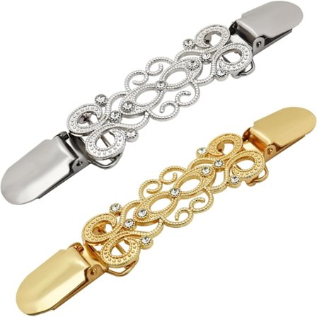 2 stk. Talje Cincher & Skjorte Klips Retro Kjole Cinch Klips til Sjal, Cardigan, Sweater, Tøj & Bukser Strammer Klips (Klassisk)