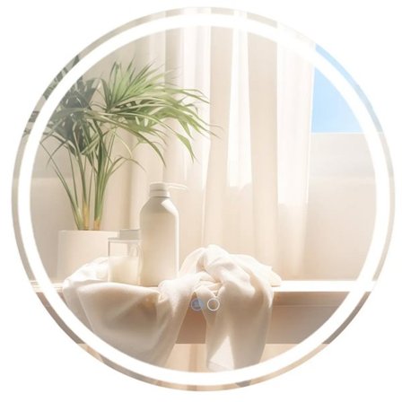 Duggfritt LED-badespeil 60 cm med justerbar belysning