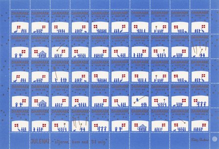 Danmark - Julemærkeark 1976 - Utakket på den venstre side - Ubrugt eller foldet