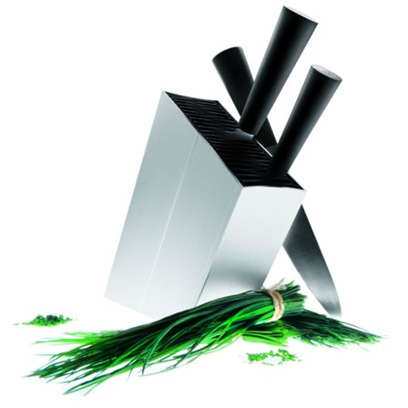 Eva solo Knivblok, skrå, aluminium - Sølv | KitchenOne