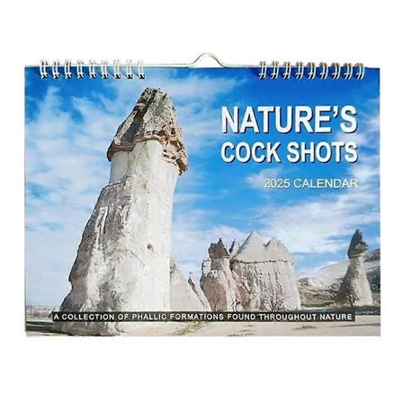 Nature's Cock Shots 2025 Kalender - Morsom Spøk 12 Måneders Planlegger - En Parodikveggkalendergave