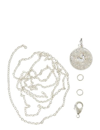 Me & My Box Zodiac Coin Pendant And Chain Set, Sagittarius - Silver - ONE SIZE