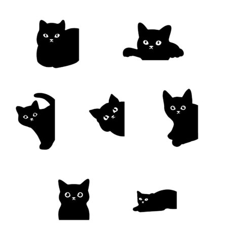 Søde sorte kat magnetiske bogmærker - Perfekt gave til katteelskere