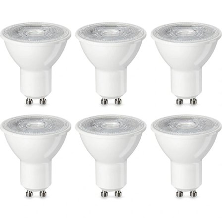 LED GU10 Spotlight Pære, Varm Hvid, Ikke Dæmpbar - 6-pak
