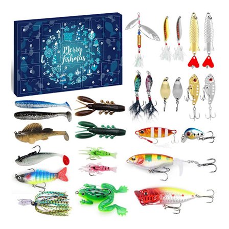 Adventskalender med alsidige fiskeblink til alle vande