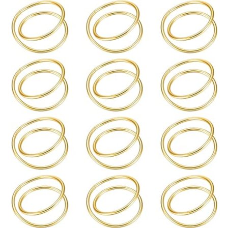 12 Stycken (Guld) Guld Servettringar Metall Spiral Servettringar Spännen Enkla Legering Servettringar Servetthållare Ring för Bröllop, Mottagningar, D