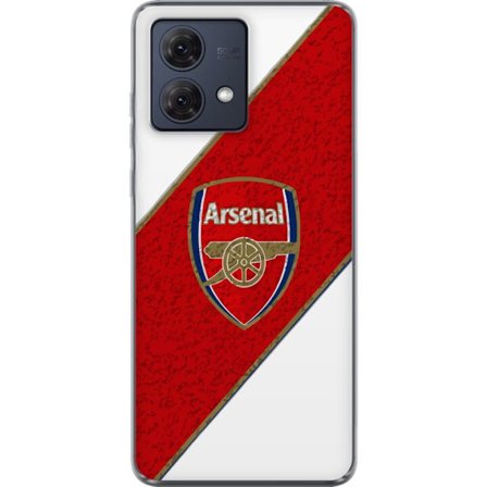 Kompatibelt Mobilskal till Motorola Motorola Moto G84 Moschino Toy teddybjörn med enkel tecknad design, brun björn med vit tröja och tydlig logotyp