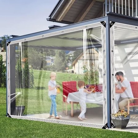 Transparent presenning til udendørs brug, Transparent presenning, Regnslag, Presenning, Vandtæt, Transparent, UV Bedst Ndig