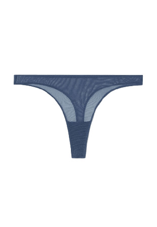 Understatement Mesh Thong Trosor Dam Blå XXL