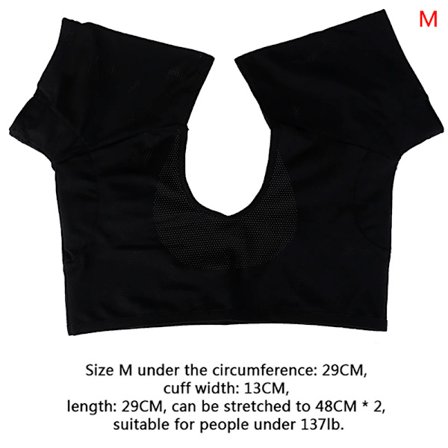 1 stk. T-shirtformet svedabsorberende indlæg til kvinder, genanvendelige og vaskbare, svedabsorberende armhuleindlæg, absorberende deodorantindlæg