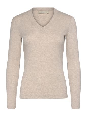 Dagnaiw Melange V-Neck Ls Beige InWear