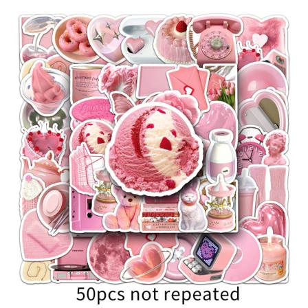 50 DIY Rosa Doodle-klistremerker