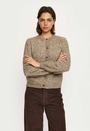 Soft Rebels Srallison O-neck Cardigan Knit - Rws Falcon Melange Tröjor Dam S