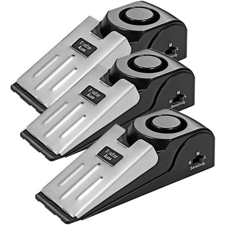 3-pak Sikkerhedskile Dørstop Alarm Stop Blokering Rejse Hjem Sec