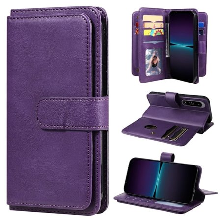 10-slot Lompakko Suojakotelo For Sony Xperia 1 IV - Violetti