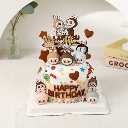 Monster-tema tårtdekoration set Födelsedagstårta dekoration set