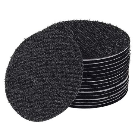 5-pak rund selvklæbende velcro sort