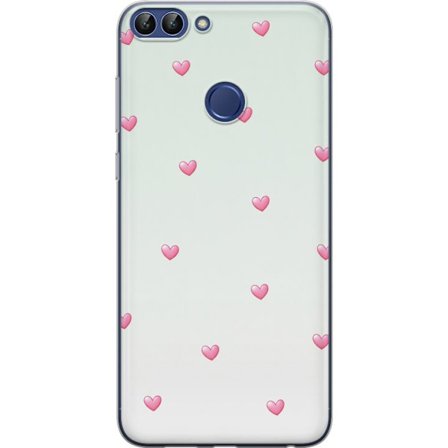 Yhteensopiva Puhelinkuori Huawei Huawei P smart Minimalistinen kuvio vaaleanpunaisilla sydämillä vaalealla taustalla, suloinen ja yksinkertainen muo