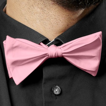Light Pink Basic Self-Tie Bow Tie for Men - Self-tie bow ties