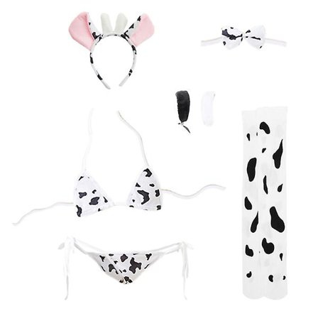 1 sæt mælkeko sexet cosplay lingeri kostume forførelse tre