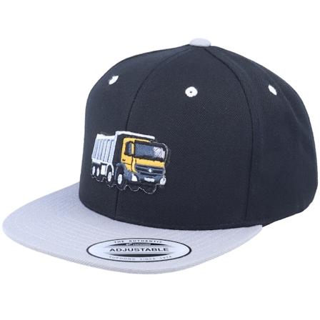 Kiddo Cap - Kids Lorry Truck Black/Silver Snapback Snapback Black Cap - @ Hatstore