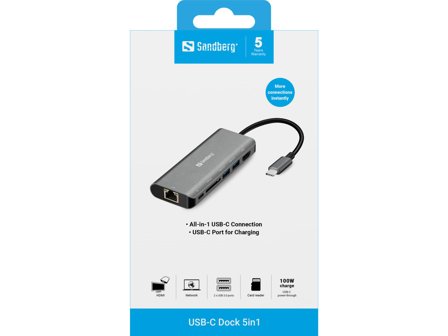 Sandberg dokkingstasjon - USB - HDMI - 1GbE