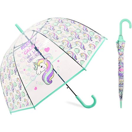2024, Klar Bobleparaply Enhjørning Dome Paraply For Barn