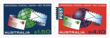 Australien - UPU 150 år - Postfrisk sæt 2v