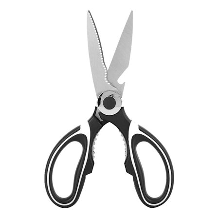 Multifunksjonell saks i rustfritt stål for kjøkkenklut valnøtt