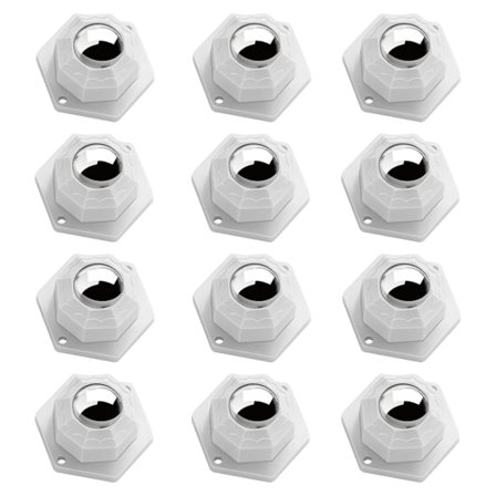 12 stk. selvklebende møbelhjul kraftige hjul svingbare hjul med skruer for små møbler, oppbevaringsboks, hyller (hvit)