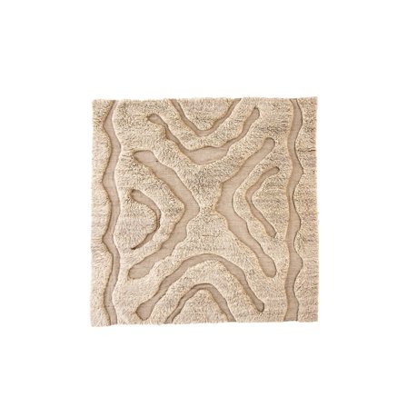 Trondheim Vorleger Teppich 400x400cm in Beige mit modernem Wellenmuster, strukturierter Hoch-Tief-Optik, weich und ideal für Wohnzimmer.