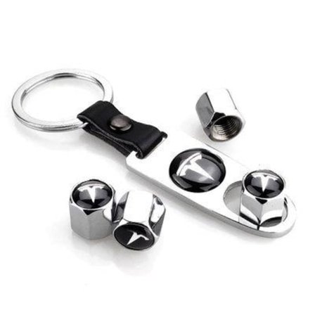 Tesla logo ventilhattar i med nyckelring Silver one size