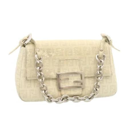 Fendi Vintage, Pre-owned Coated canvas shoulder-bags Wit, Dames, Maat:ONE Size
