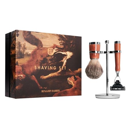 Benjamin Barber Benjamin Barber Classic 3-piece Shaving Set Wood Mach3, Mænd, Barbering, Tilbehør
