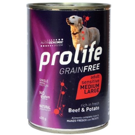 Prolife Grain Free Manzo Fresco Con Patate Cibo Umido Per Cani